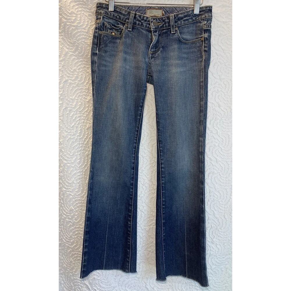 Paige Womens Premium Denim Laurel Canyon Jeans Embroidered Pockets Size 26